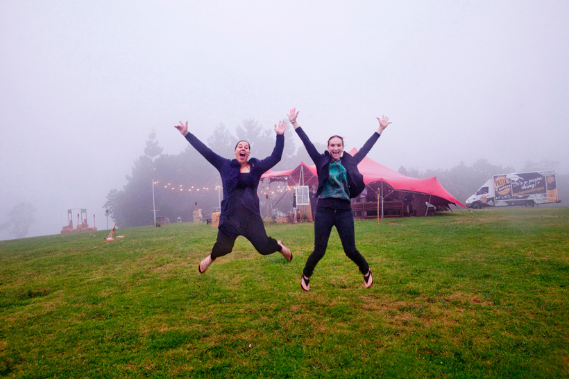 weddings at maleny retreat star jump bride, red marquee