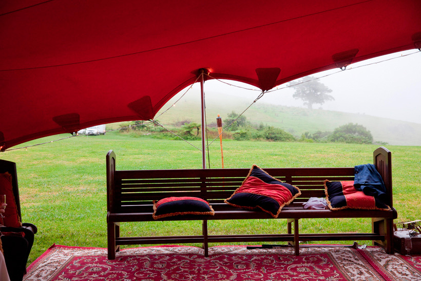 weddings at amaleny retreat, red marquee, Naomadic tents