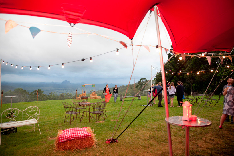 weddings at maleny retreat, red marquee, Nomadic tents